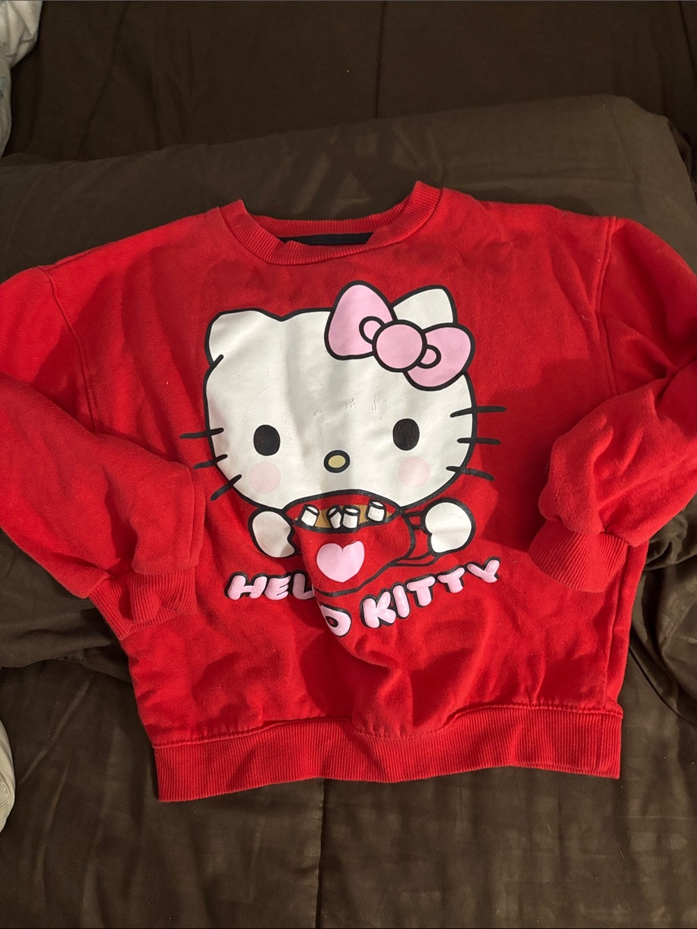 Hello Kitty Red Pullover with Pink Accent